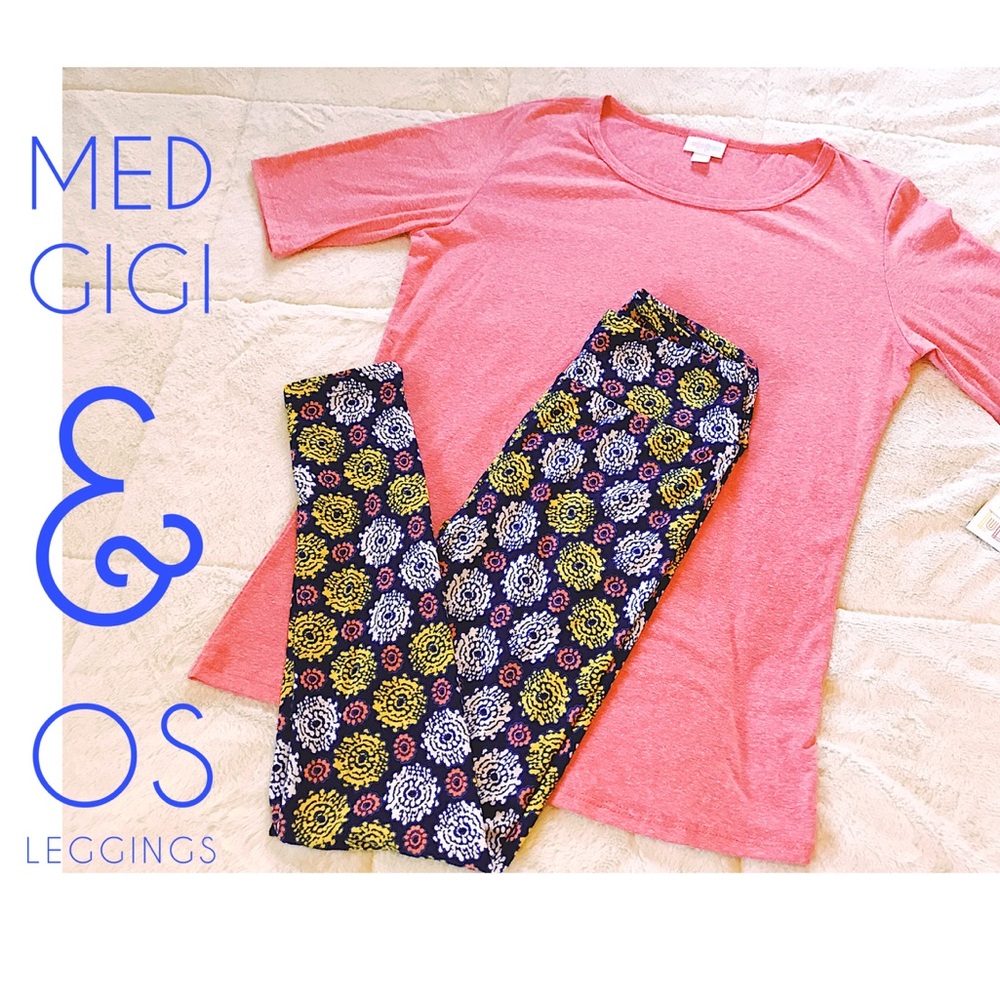 NWT Gorgeous Lularoe Set Med Gigi & OS Leggings